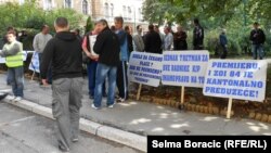 Protest radnika "ZOI'84" u Sarajevu, 23. septembar 2013.