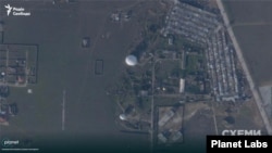 Спутниковый снимок радиопрозрачных куполов до удара