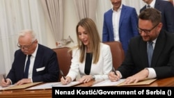 Fotografi e realizuar gjatë ceremonisë së nënshkrimit të marrëveshjes më 16 qershor. 