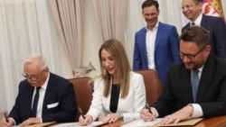 Ministarka rudarstva i eneregetike Dubravka Đedović Handanović potpisala je sa predstavnicima mađarskog MOL-a Ugovor akcionara o budućem upravljanju NIS-om, 16. jun 2026.