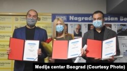 Dragoljub Petrović (levo), Jelena Zorić i Aleksandar Cvrkotić