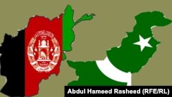Afghanistan/U.S. -- Afghanistan and Pakistan flags map, 28Jun2011