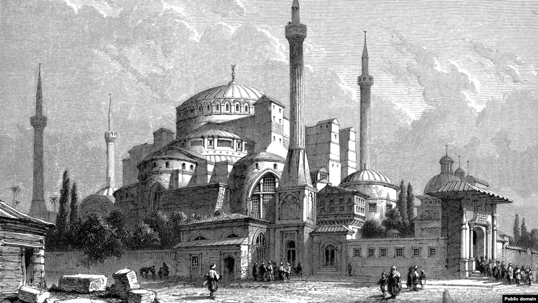 Turkey -- illustration of Hagia Sophia from 1800s