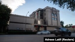 Zgrada kineskog konzulata u Hjustonu (Teksas). Zabeleženo 22. jula 2020, dan nakon što je od strane američkih vlasti naloženo njegovo zatvaranje