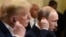 Дональд Трамп и Владимир Путин во время совместной пресс-конференции в Хельсинки 16 июля 2018 года