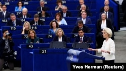 Predsednica Evropske komisije Ursula fon der Lajen u Evropskom parlamentu drži govor o Stanju EU, Strazbur, 16. septembar 2026.