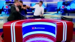 Тепачка на грузиски политичари на ТВ дебата