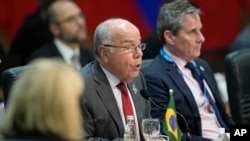 Ministri i Jashtëm i Brazilit, Mauro Vieira, gjatë takimit të ministrave të Jashtëm të G20-s. 21 shkurt 2024. 