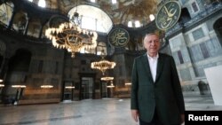 Turkey - Turkish President Erdogan visits the Hagia Sophia or Ayasofya-i Kebir Camii in Istanbul