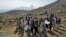Pashtun Tahafuz Movement activists protesting in North Waziristan, which borders South Waziristan, to demand a cease-fire between two tribes in a separate land dispute on November 21, 2020. 
