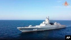 Ruska fregata Admiral Gorškov na zajedničkoj pomorskoj vežbi Rusije, Kine i Irana u Arapskom moru. (Fotografiju je objavilo rusko Ministarstvo odbrane 18. marta 2023)