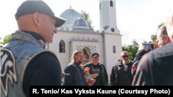 Акция байкеров у мечети в литовском городе Каунас, 11 сентября 2026 года. Фото: R. Tenio, Kas Vyksta Kaune