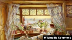 Чарлс Джэймс Люіс, «Чытаньне каля акна. Гастынгс», 1880