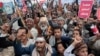 Houthi supporters rally in the Yemeni capital, Sanaa.