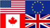 US, UK, Canada, EU flags