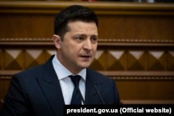 Президент України Володимир Зеленський під час щорічного послання до Верховної Ради. 1 грудня 2021 року