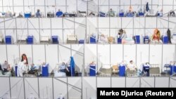 Privremena bolnica za pacijente obolele od COVID-a 19 u Beogradskoj areni, april 2021. 