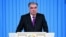 Tajik President Emomali Rahmon gives his annual address to parliament in Dushanbe on January 26.