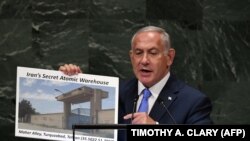 Israeli Prime Minister Benjamin Netanyahu Prime addresses the General Assembly at the United Nations in New York September 27, 2018.