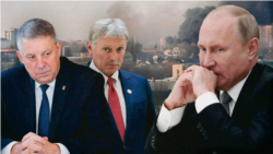 Коллаж: Богомаз, Песков, Путин