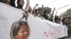 People shout slogans as they protest the release of Asia Bibi, a Christian accused of blasphemy, whose death sentence was annulled by the Supreme Court in Lahore in November 2018.