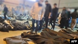 This video grab posted on social media on January 12 shows dozens of bodies lying inside a Tehran Province hospital.