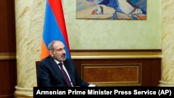 ARMENIA -- Armenian Prime Minister Nikol Pashinian speaks during his online news conference in Yerevan, November 16, 2020