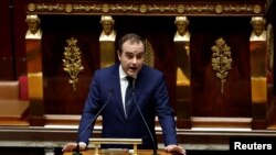 Kryeministri i Francës, Sebastien Lecornu, duke folur në Parlament, Francë, 16 tetor.