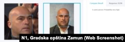 Pomoćnik predsednika Gradske opštine Zemun Predrag Jevremović. Slika levo Jevremović tokom incidenta u "Beogradu na vodi".