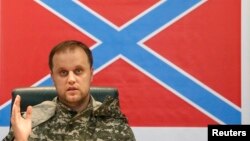 Павел Губараў на прэс-канфэрэнцыі ў Данецку 9 ліпеня 2014 году