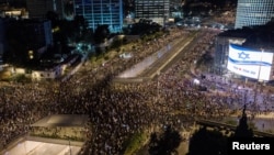 Demonstracije protiv vlade izraelskog premijera Benjamina Netanyahua u Tel Avivu, Izrael, 7. septembra 2024. 