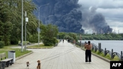 Russian oil producer Gazprom Neft's Moscow oil refinery outside Moscow was targeted by Ukrainian drones on June 18. 