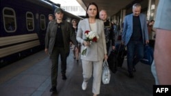 Svjatlana Tihanovska stigla je u Kijev 25. maja u njenu prvu posetu Ukrajini od početka ruske invazije u februaru 2022.