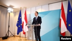 Sebastian Kurz bejelenti a lemondását minden politikai tisztségéről. Bécs, 2021. december 2. 