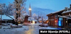 Így néz ki Szarajevó, amikor van hó – a kép 2021. november 30-án készült