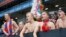 Болельщики ЦСКА на матче чемпионата России по футболу