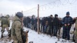 Ukrainian border guards train to block migrants on the border with Belarus