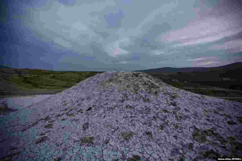 A mud volcano on the edge of the village. Some 400 mud volcanoes, nearly half the total number worldwide, are located near Azerbaijan&#39;s Caspian coast.