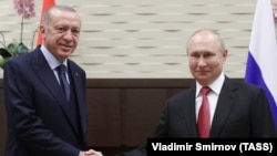 Президент Турции Реджеп Эрдоган и президент России Владимир Путин (архивное фото)