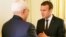 A photo from the Iranian Foreign Ministry showing French President Emmanuel Macron (right) meeting with Iran's foreign minister Mohammad Javad Zarif meeting in June 2017. No new photos were published from their Friday meeting.