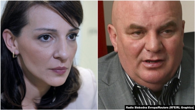 Opposition lawmaker Marinika Tepic (left) presented a purported witness who accused Markovic (right) of having "girls" brought by taxi from Belgrade. (combo photo)