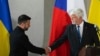 Ukrainian President Volodymyr Zelenskyy meets Czech President Petr Pavel in Prague.