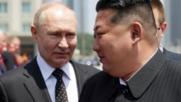 Президент России Владимир Путин и руководитель Северной Кореи Ким Чен Ын