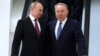 Russia - Russian President Vladimir Putin, left, and Kazakhstan's President Nursultan Nazarbayev speak during a Supreme Eurasian Economic Council meeting in Sochi, Russia, May 14, 2018. 