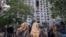 An apartment building in Kyiv was damaged by a Russian drone strike on September 25.