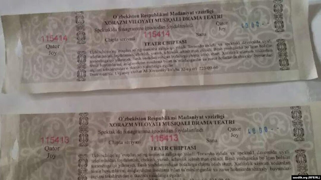 Хоразм театри чипталари