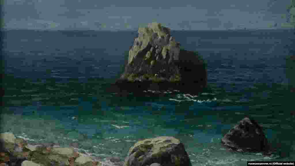 На цій картині Куїнджі 1880-х років зображена загострена висока скеля Узун-Таш на Південному узбережжі Криму. Ця робота зберігається в Сімферопольському музеї