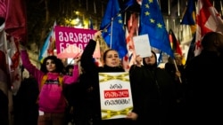 Митинг, посвященный годовщине начала проевропейских протестов на площади Руставели. 28 ноября, 2025 г.