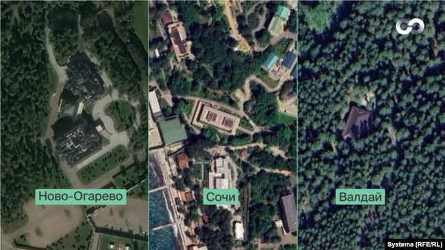 Здания резиденций Путина, где расположены "бежевые" кабинеты