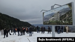 Građani protestvuju na gradilištu "Trebević Hillsa", 1. decembar 2024. godine